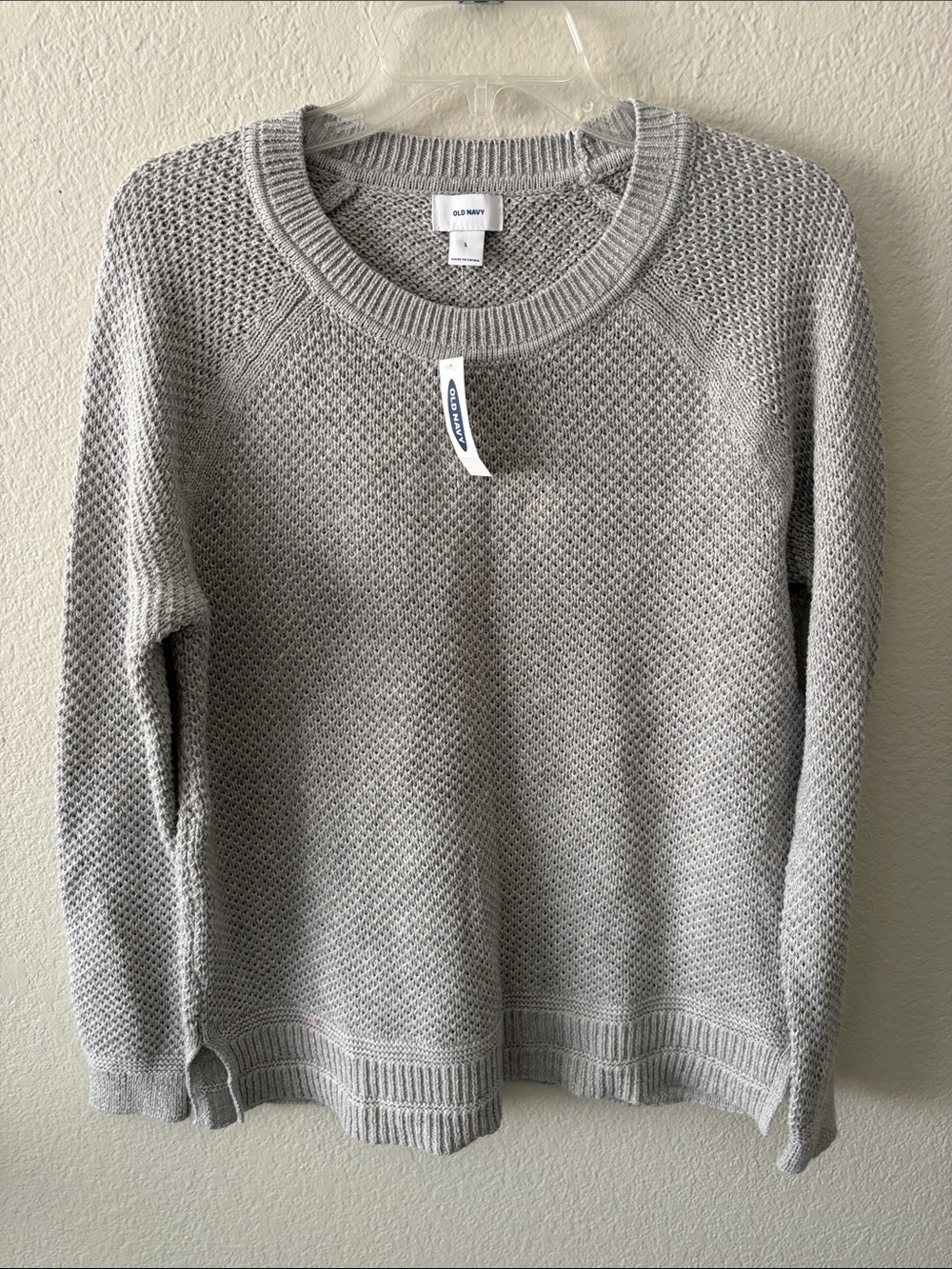 NWT Old Navy Heather Gray Crewneck Knit Sweater Size Large